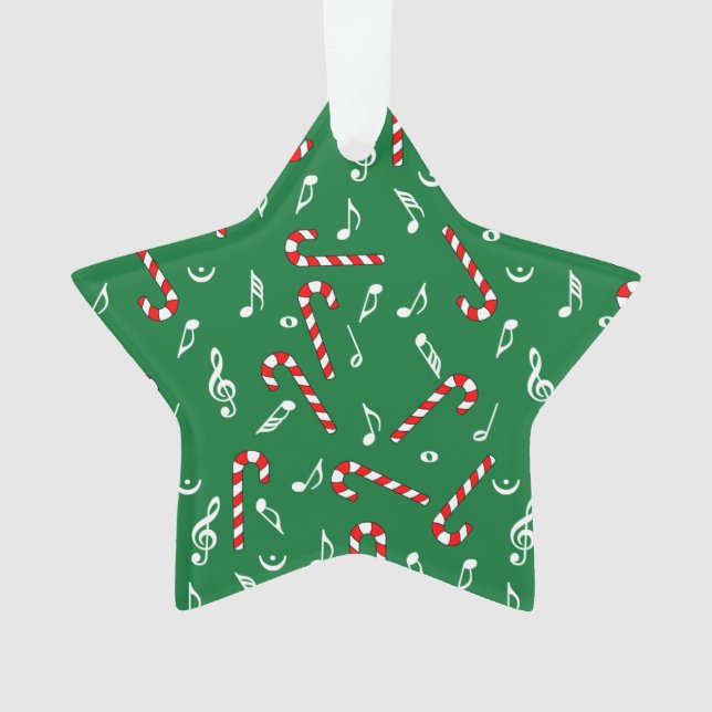 Candy Canes Musiknoten Ornament (Vorderseite)