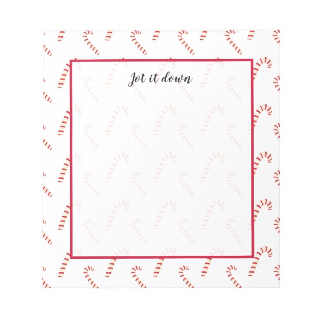 Candy Canes Muster Notizblock (Vorderseite)
