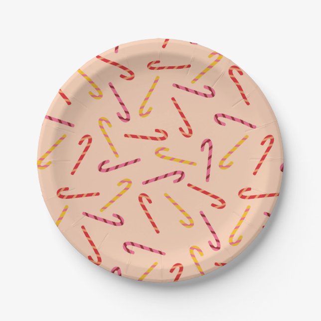 Candy Canes Pappteller (Vorderseite)
