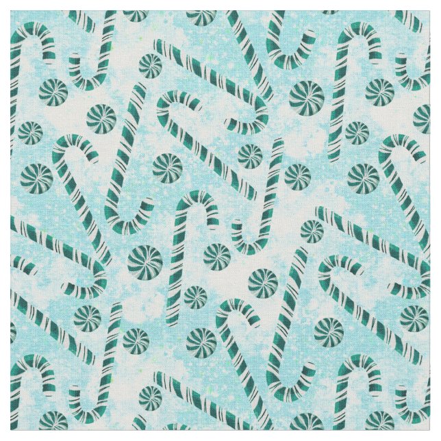 Candy Canes Peppermint Weihnachten  Stoff (Nahaufnahme)