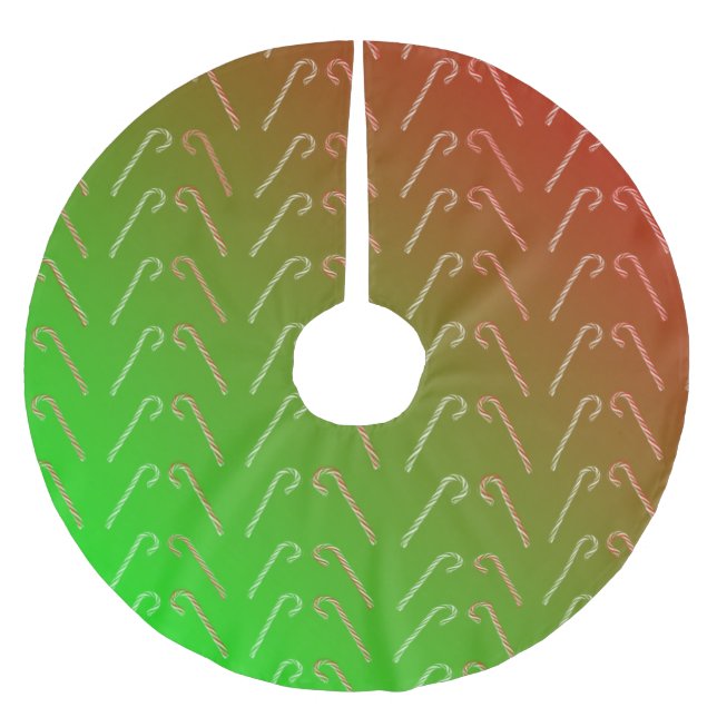 Candy Canes Polyester Weihnachtsbaumdecke (Vorderseite)