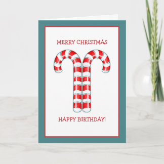 Candy Canes Red Christmas Geburtstagskarte Feiertagskarte
