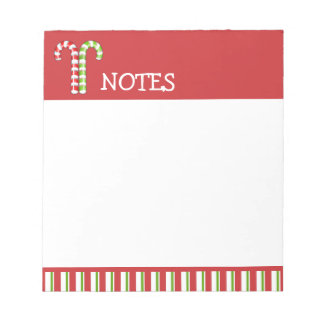 Candy Canes Red Green Notepad Notizblock