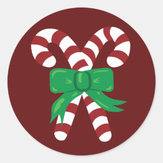 Candy Canes Runder Aufkleber