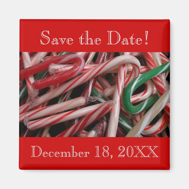 Candy Canes speichern das Date Magnet (Vorne)