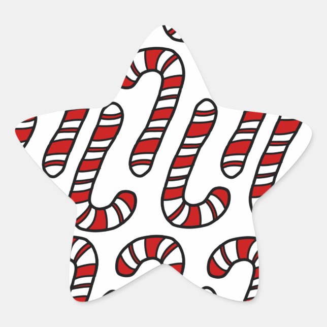 Candy Canes Stern-Aufkleber (Vorderseite)