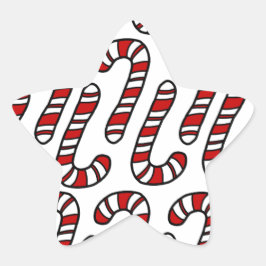 Candy Canes Stern-Aufkleber