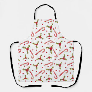 Candy Canes und Holly Seamless Muster Schürze