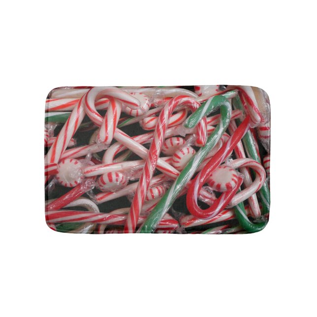 Candy Canes und Pfefferminz Weihnachtsfeiertag Badematte (Vorderseite)