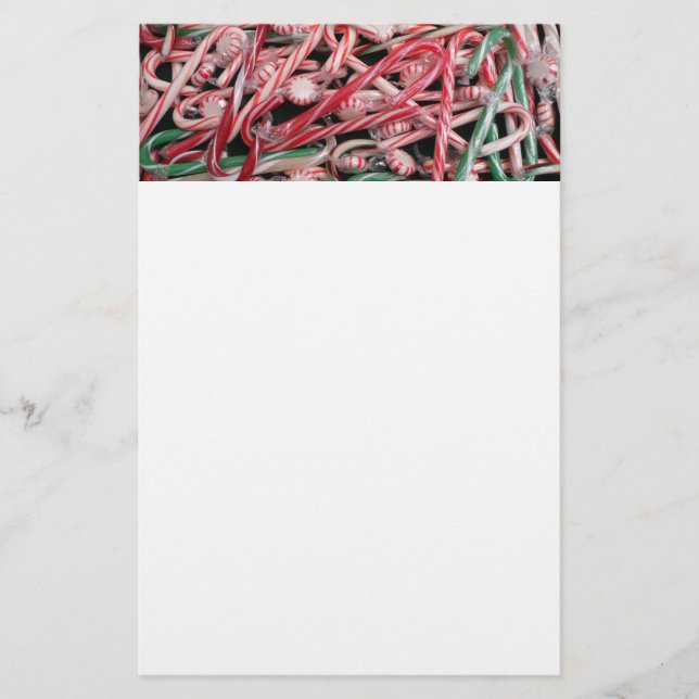 Candy Canes und Pfefferminz Weihnachtsfeiertag Briefpapier (Vorderseite)