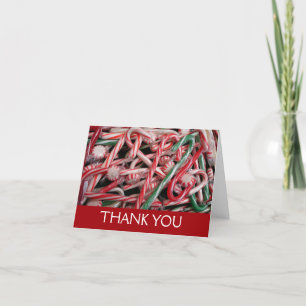 Candy Canes und Pfefferminz Weihnachtsfeiertag Dankeskarte