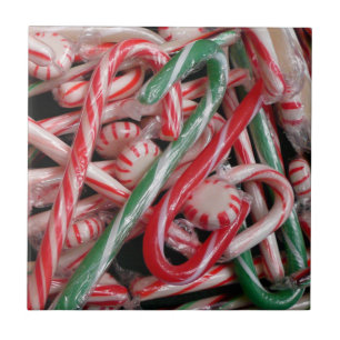 Candy Canes und Pfefferminz Weihnachtsfeiertag Fliese
