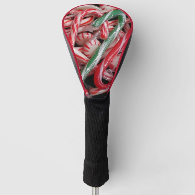 Candy Canes und Pfefferminz Weihnachtsfeiertag Golf Headcover (Vorderseite)