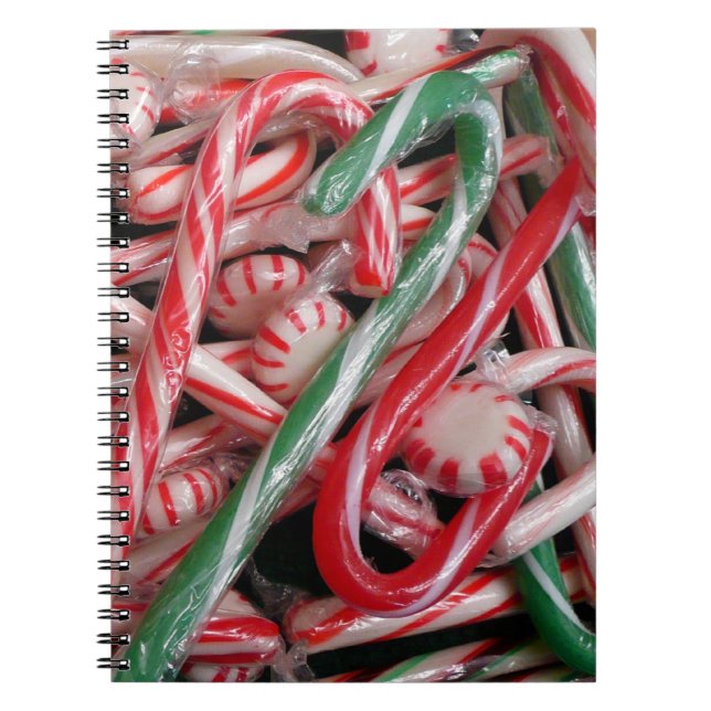 Candy Canes und Pfefferminz Weihnachtsfeiertag Notizblock (Vorderseite)