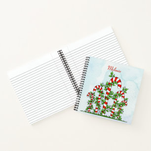 Candy Canes und Vines Weihnachtsgeschenk Notizbuch
