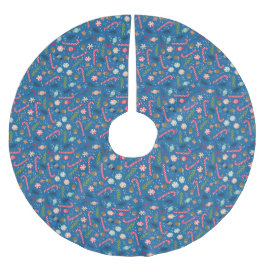 Candy Canes und Wrapped Christmas Candy Polyester Weihnachtsbaumdecke