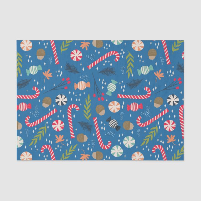 Candy Canes und Wrapped Christmas Candy Seidenpapier (Vorderseite)