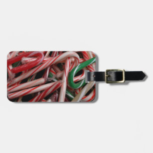Candy Canes Weihnachtsfeiertag Weiß Grün und Rot Gepäckanhänger