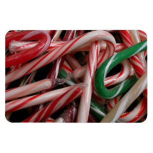 Candy Canes Weihnachtsfeiertag Weiß Grün und Rot Magnet