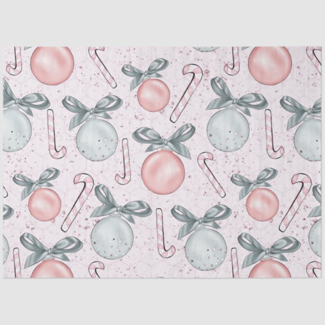 Candy Canes Weihnachtsschmuck Bows Weihnachten Seidenpapier (Vorderseite)