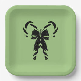 Candy Canes with Pine Needles & Bow Pappteller