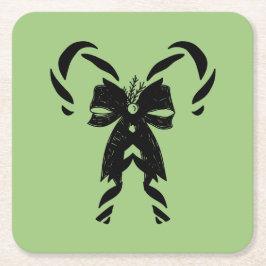 Candy Canes with Pine Needles & Bow Rechteckiger Pappuntersetzer