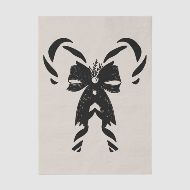 Candy Canes with Pine Needles & Bow Seidenpapier (Vorderseite)