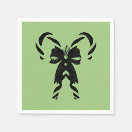 Candy Canes with Pine Needles & Bow Serviette