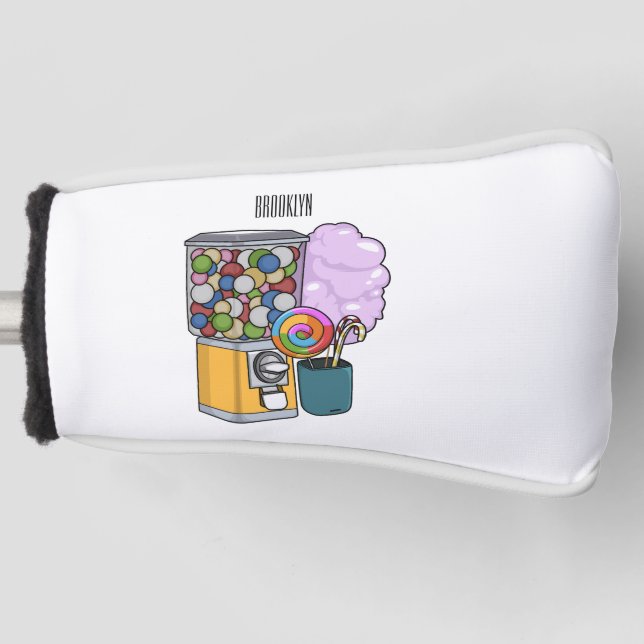 Candy Cartoon Illustration Golf Headcover (Vorderseite)