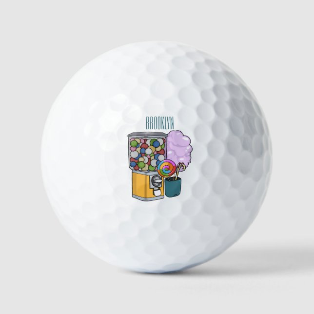 Candy Cartoon Illustration Golfball (Vorderseite)