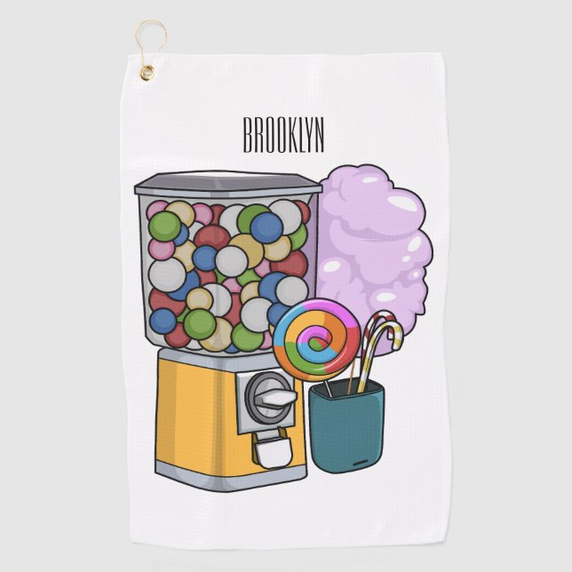 Candy Cartoon Illustration Golfhandtuch (Vorderseite)