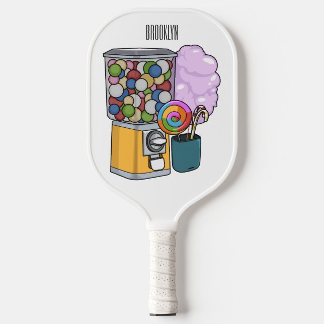 Candy Cartoon Illustration Pickleball Schläger (Vorderseite)