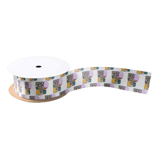 Candy Cartoon Illustration Satinband (Spule)