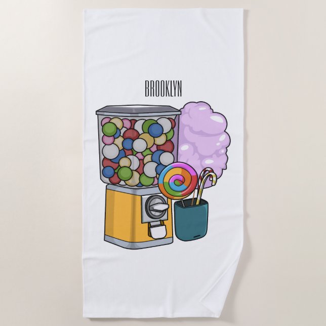 Candy Cartoon Illustration Strandtuch (Vorderseite)