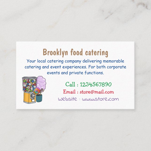 Candy Cartoon Illustration Visitenkarte (Vorderseite)