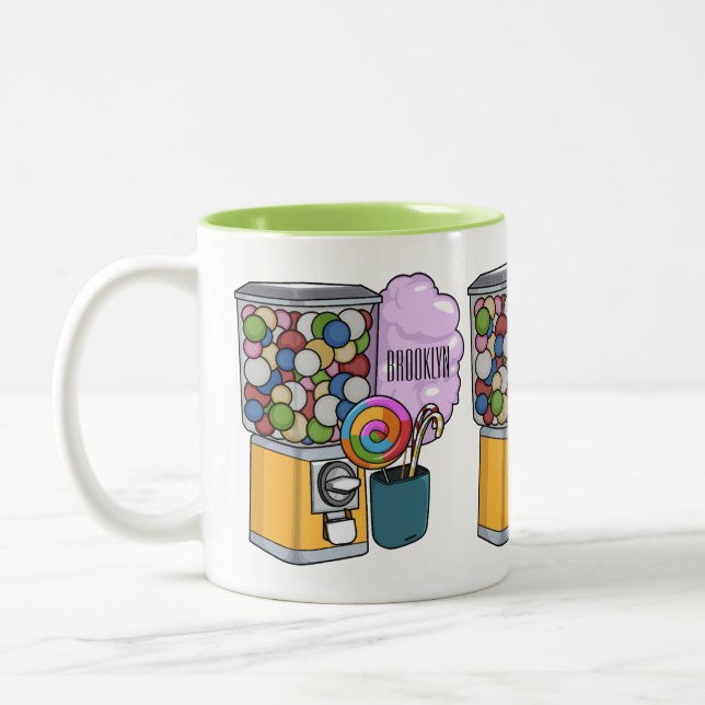 Candy Cartoon Illustration Zweifarbige Tasse (Links)