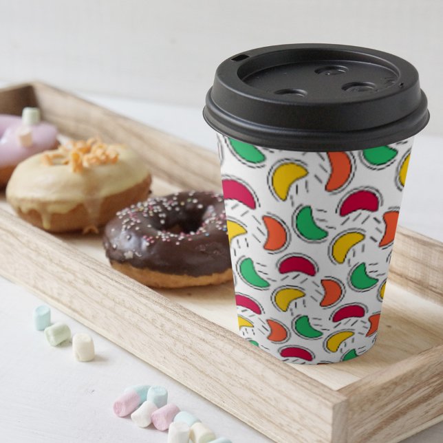 Candy Cartoon Pattern Pappbecher (Candy cartoon kids birthday party candy, sweet treat, candies, chocolate, paper cups)