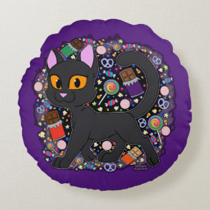 Candy Cat Rundes Kissen