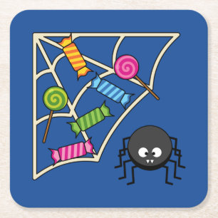 Candy Catcher Spider Rechteckiger Pappuntersetzer