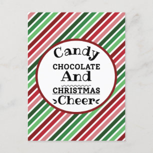 Candy Chocolate und Weihnachtsschmuck Postkarte