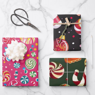 Candy Christmas Sweet Holiday Geschenkpapier Set