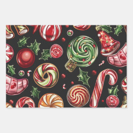 Candy Christmas Sweet Holiday Geschenkpapier Set