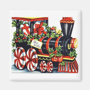 Candy Christmas Train Vintag Magnet