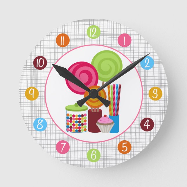 Candy Clock Runde Wanduhr (Vorderseite)