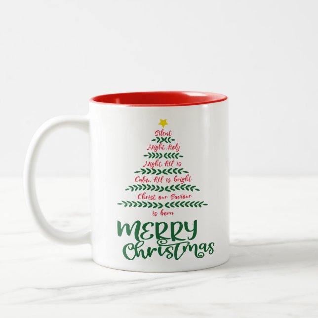 Candy Coffee Frohe Weihnachten Tree Dekoration Tas Zweifarbige Tasse (Links)