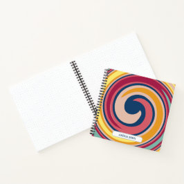 Candy Colored Psychedelic Swirl Name Notebook Notizbuch