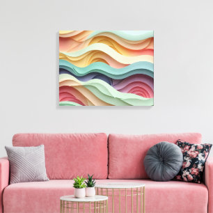 Candy Colored Wavy Stripes Leinwanddruck
