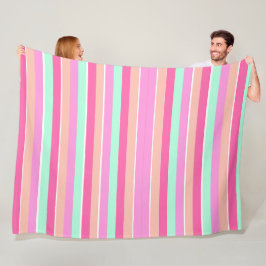 Candy Colors Stripes Fleecedecke