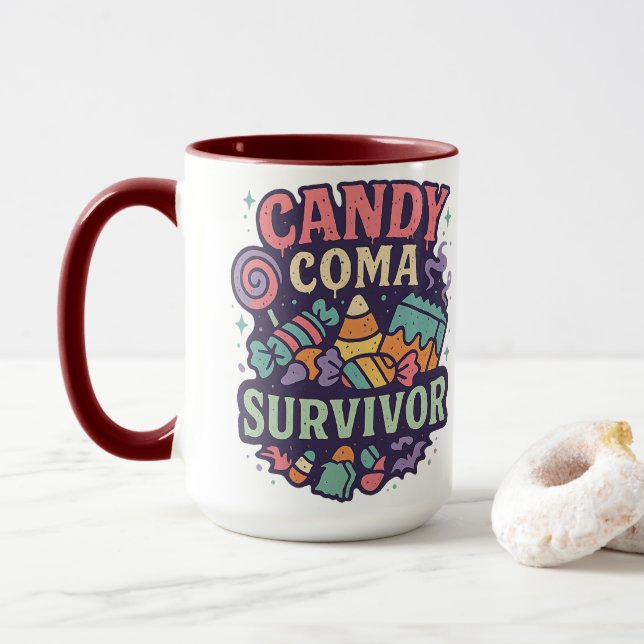Candy Coma Survivor | Halloween  Tasse (Mit Donut)