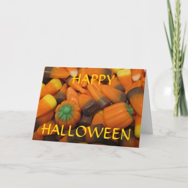 Candy Corn Autumn "HAPPY HALLOWEEN" Card Karte (Vorderseite)